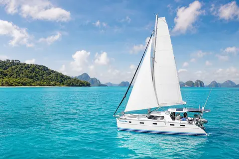 Adventure Antares 44i sailing in blue tropical water near Thailand
