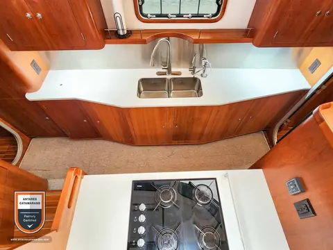 Cinnamon Antares listing photo showing galley sing.