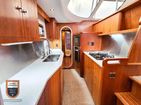 Cinnamon Antares listing photo showing galley forward.