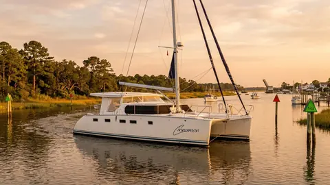 Cinnamon Antares 44 GS at sunset in the ICW