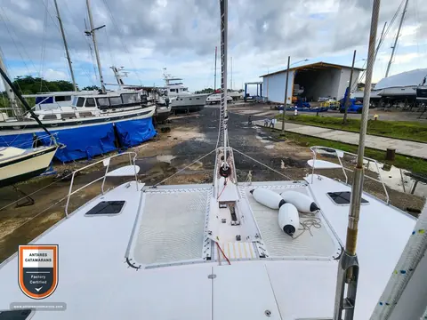 Cloud Nine Antares listing photo showing foredeck.