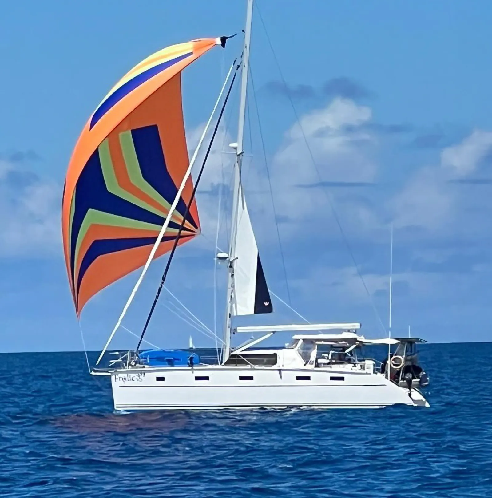 Frolic Antares 44i sailing under spinnaker