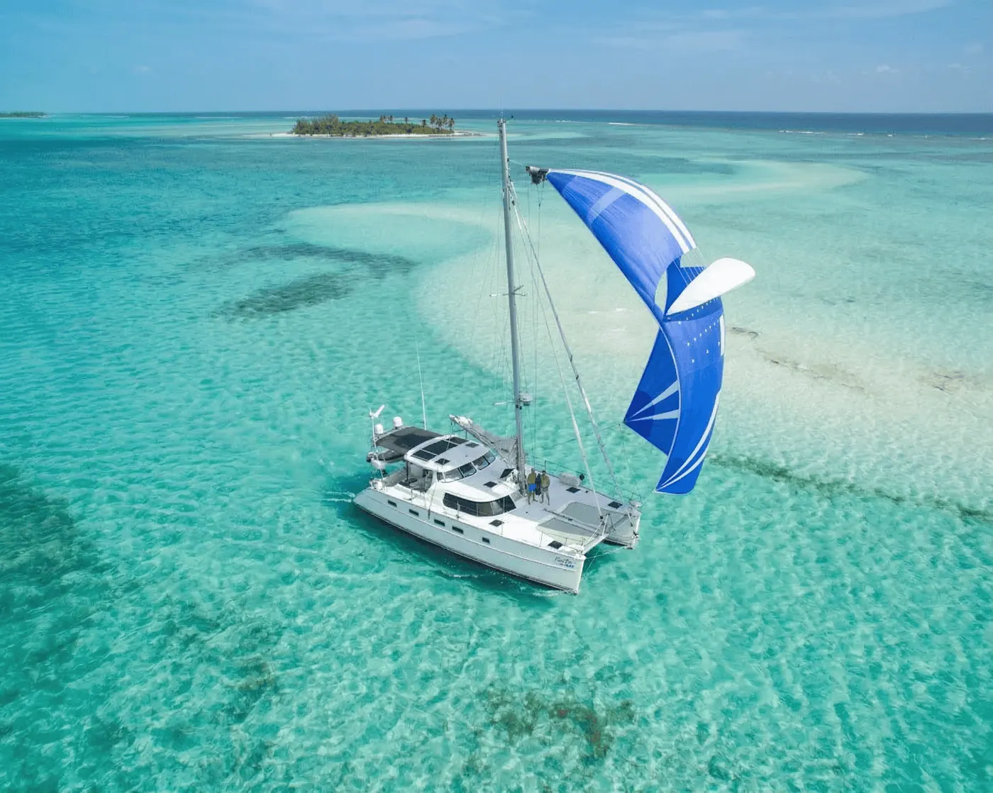 Image of an Antares standard offshore catamaran, 90 cm draft, designed for bluewater cruising with offshore-optimized features.