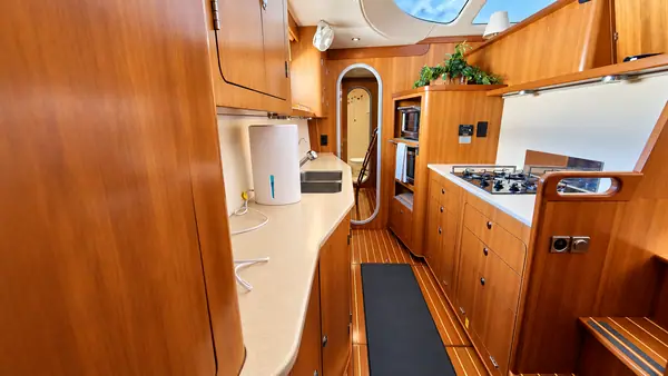 Leap of Faith Antares listing photo showing galley counter.