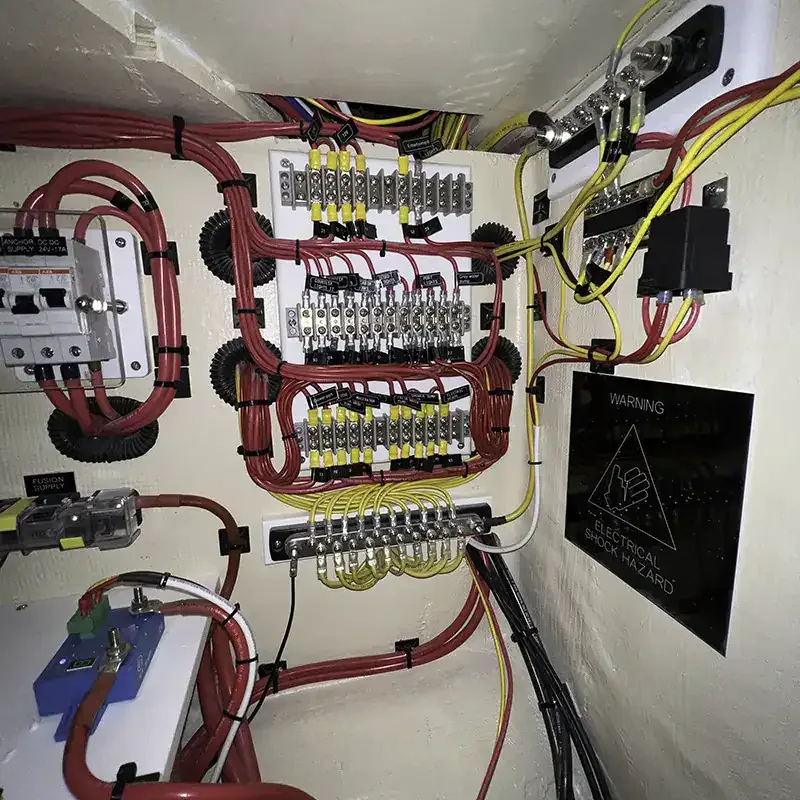 Antares organized electrical panel for offshore cruising systems