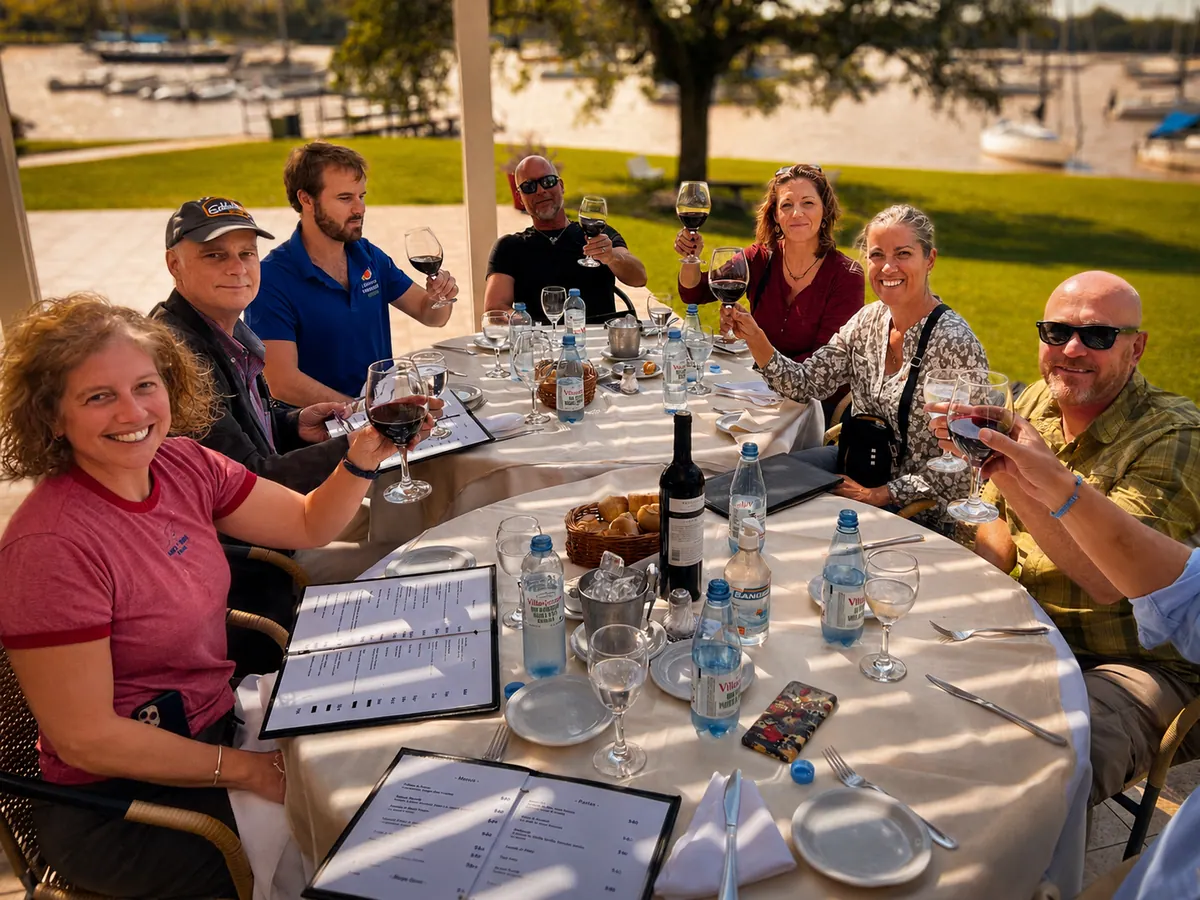 Antares owners sharing dinner after factory and handover sessions