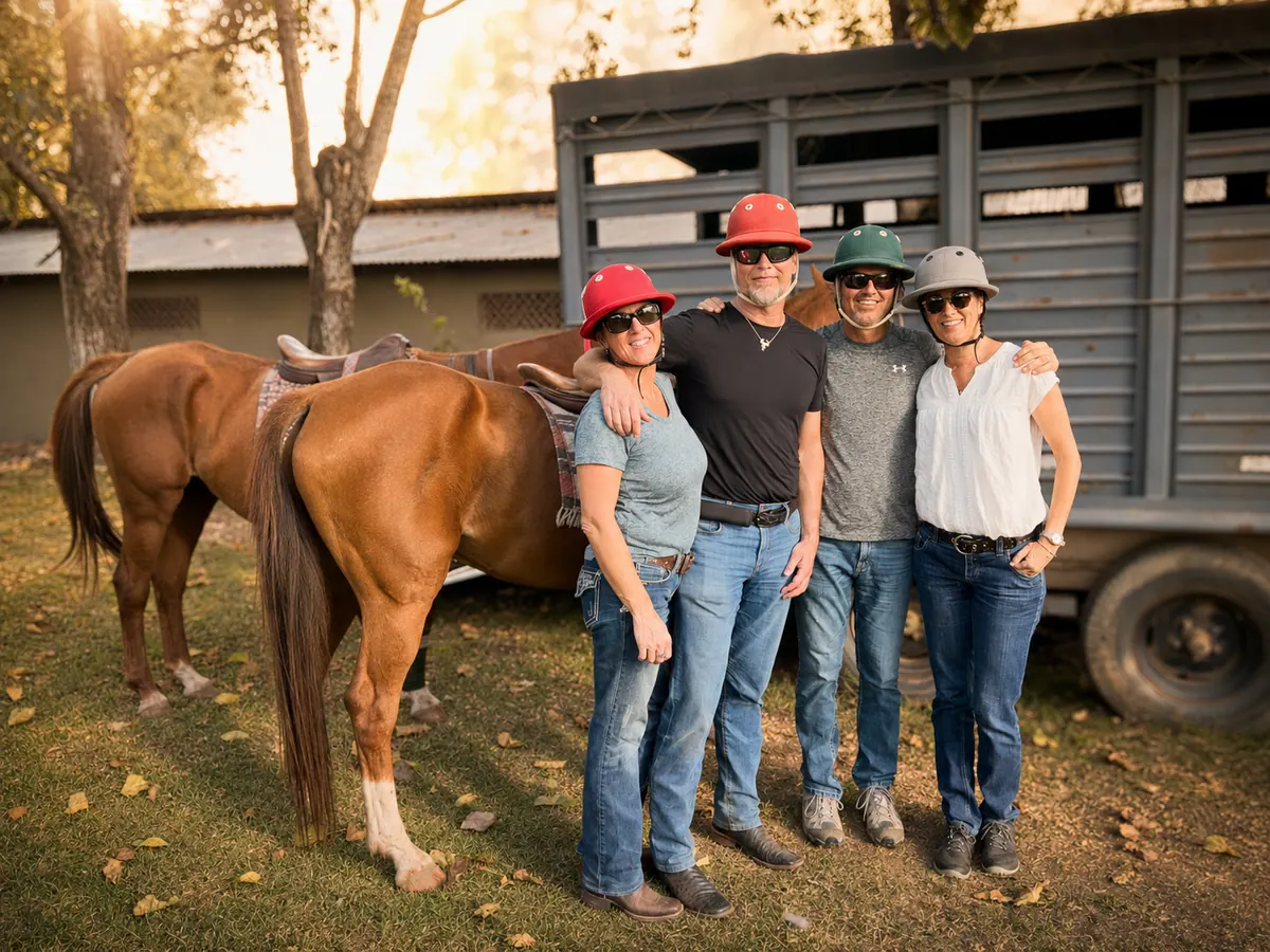 Antares owners visiting horses during an Argentina cultural outing