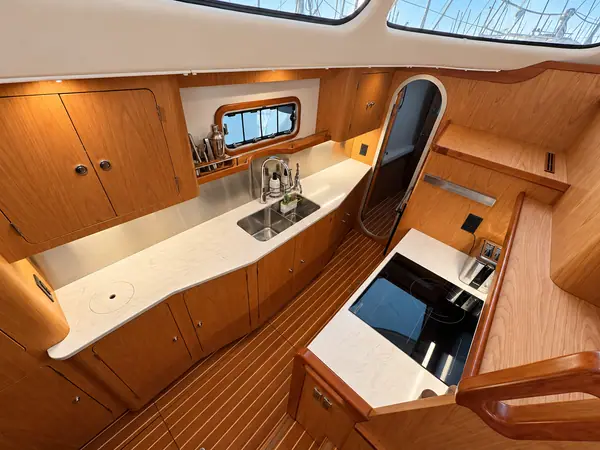 Lucy Antares listing photo showing galley from above.
