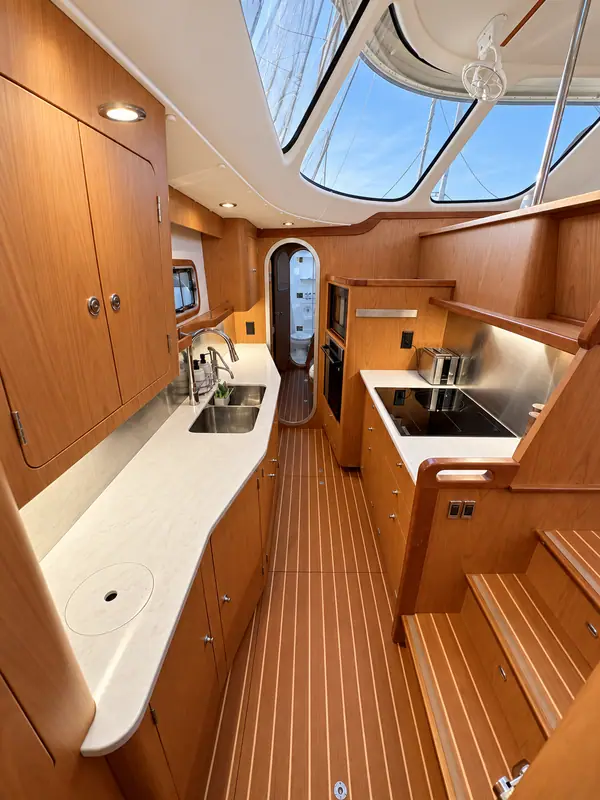 Lucy Antares listing photo showing galley aft.