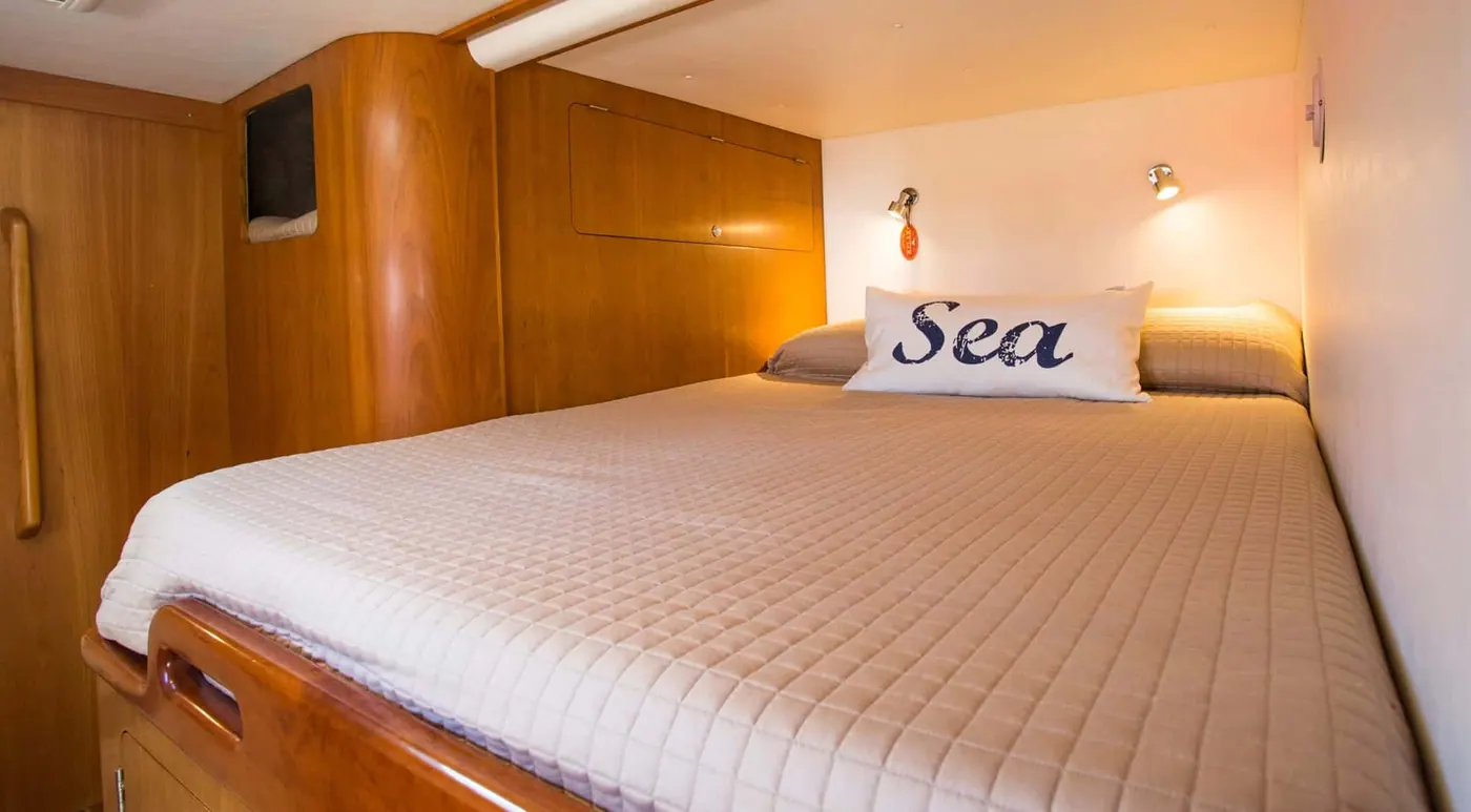 Antares 44 GS aft guest cabin with double berth and reading lights