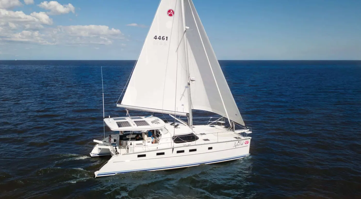 Antares 44 GS sailing offshore under white sails