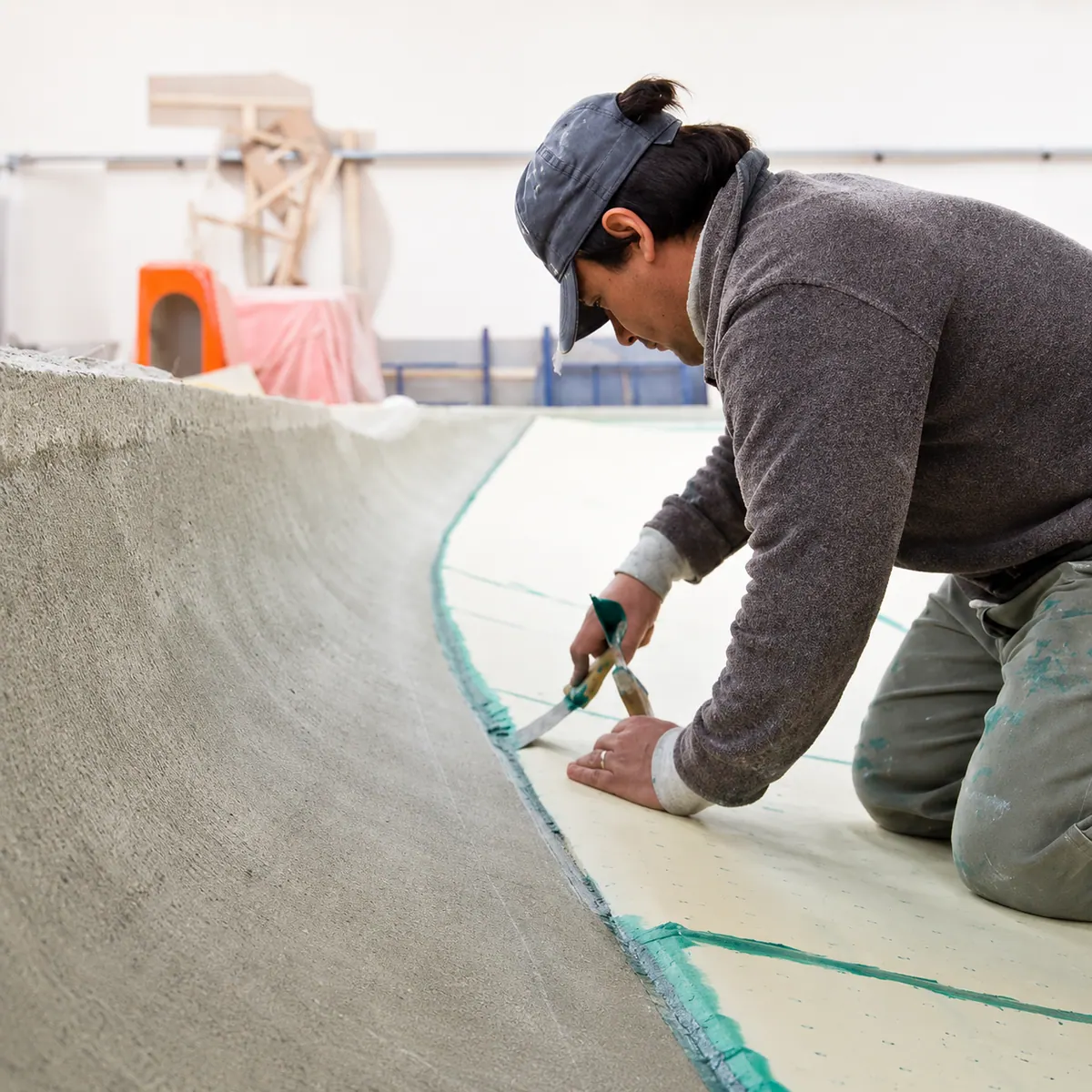 Corecell cored composite panel being shaped during Antares construction