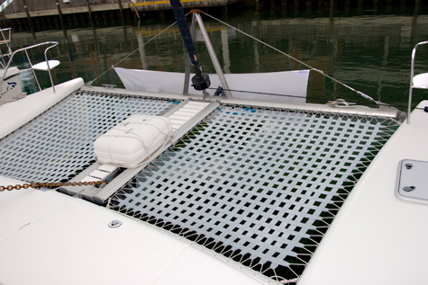 Catamaran trampoline example of catamaran trampoline